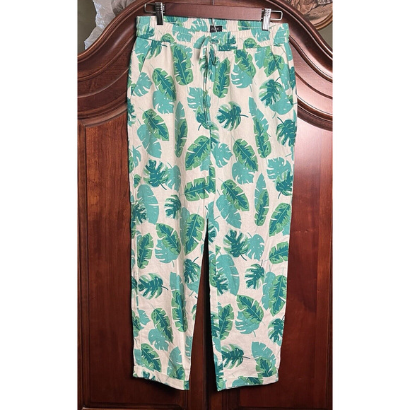 J. Crew Linen Pull On Drawstring Ankle Crop Pants Womens Size 6 Tropical $69 NEW - Picture 14 of 16